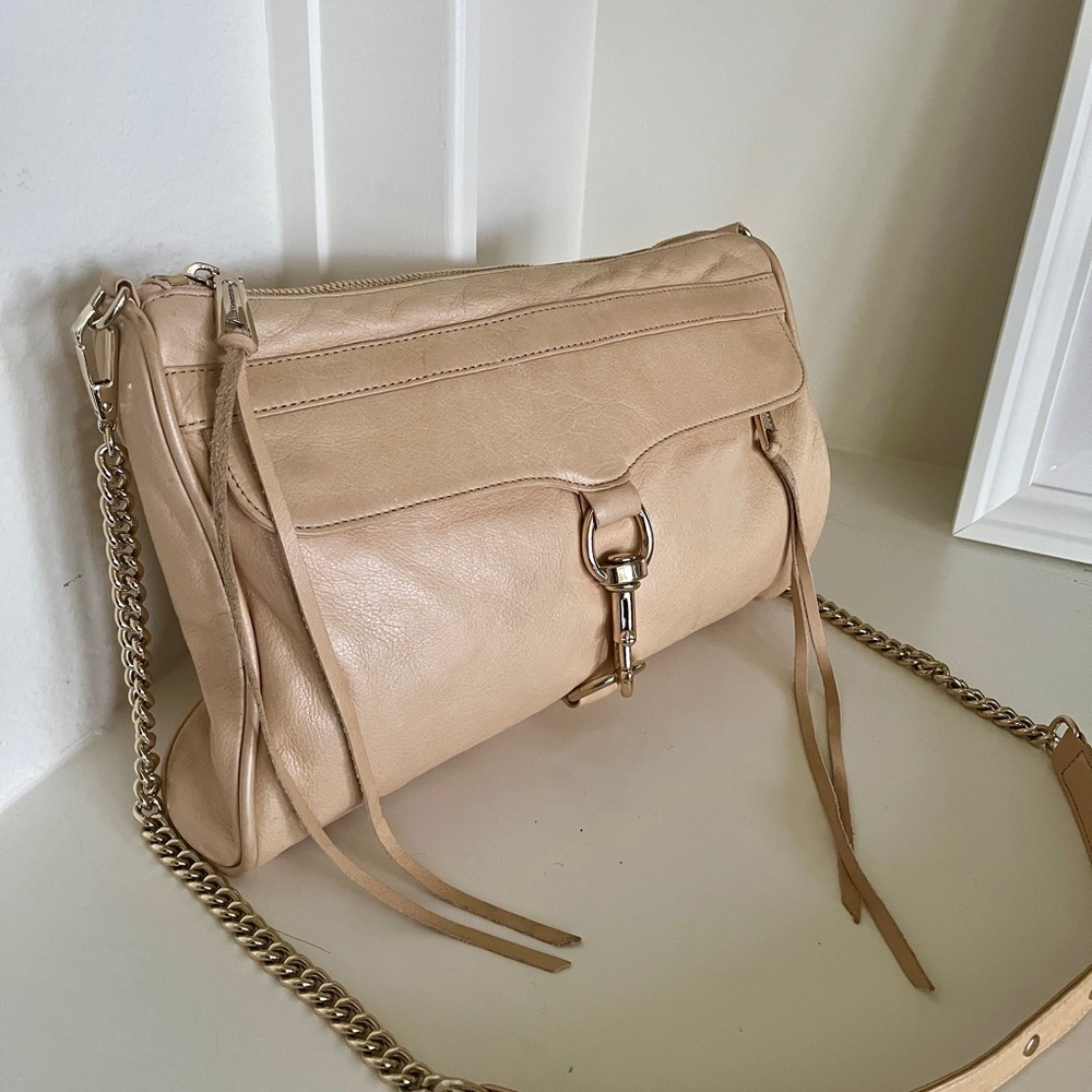 Rebecca Minkoff Cream Leather Crossbody Bag  XL